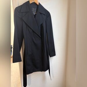 INC International Concepts Classic Black Trench Coat